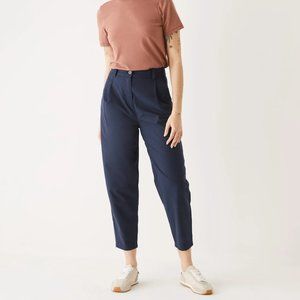 NWT Sz 30 Frank & Oak Denim The Amelia Cottonized Hemp Balloon Fit Jean in Navy